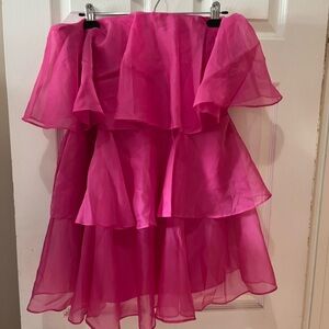 Elegant Pink Layered mini dress